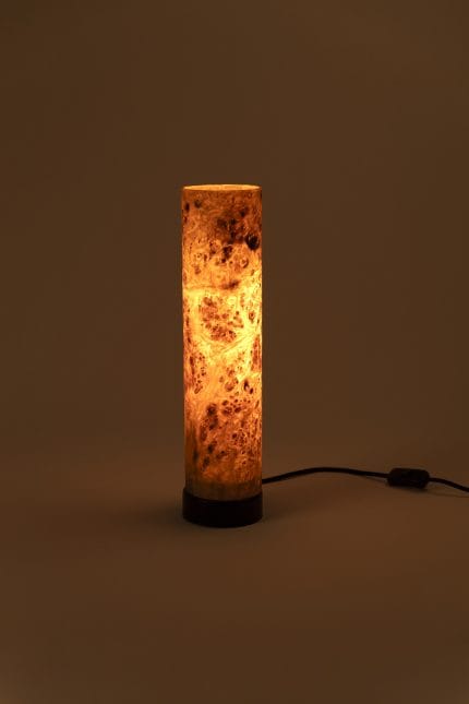 LIEKKI Laurel Ağacı Kaplama Masa Abajur