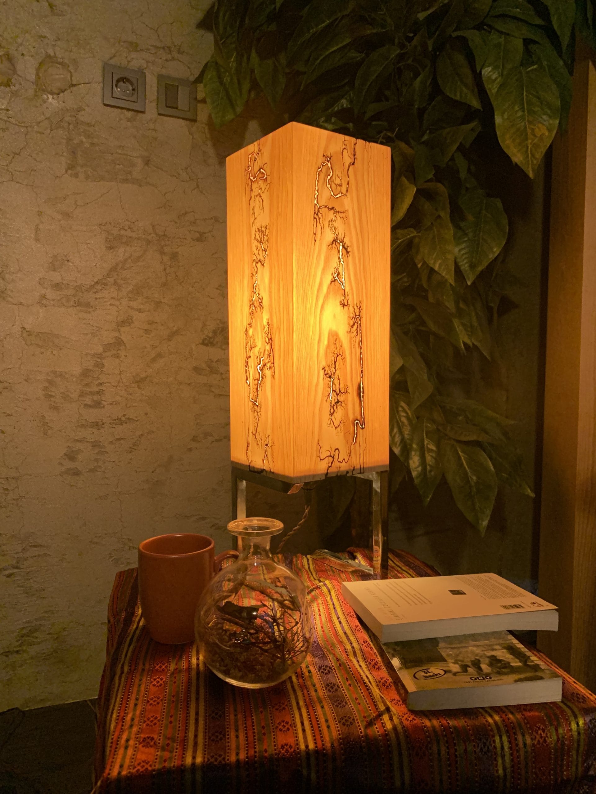 TULI Çam Ahşap kaplamael yapımı Yakma abajur