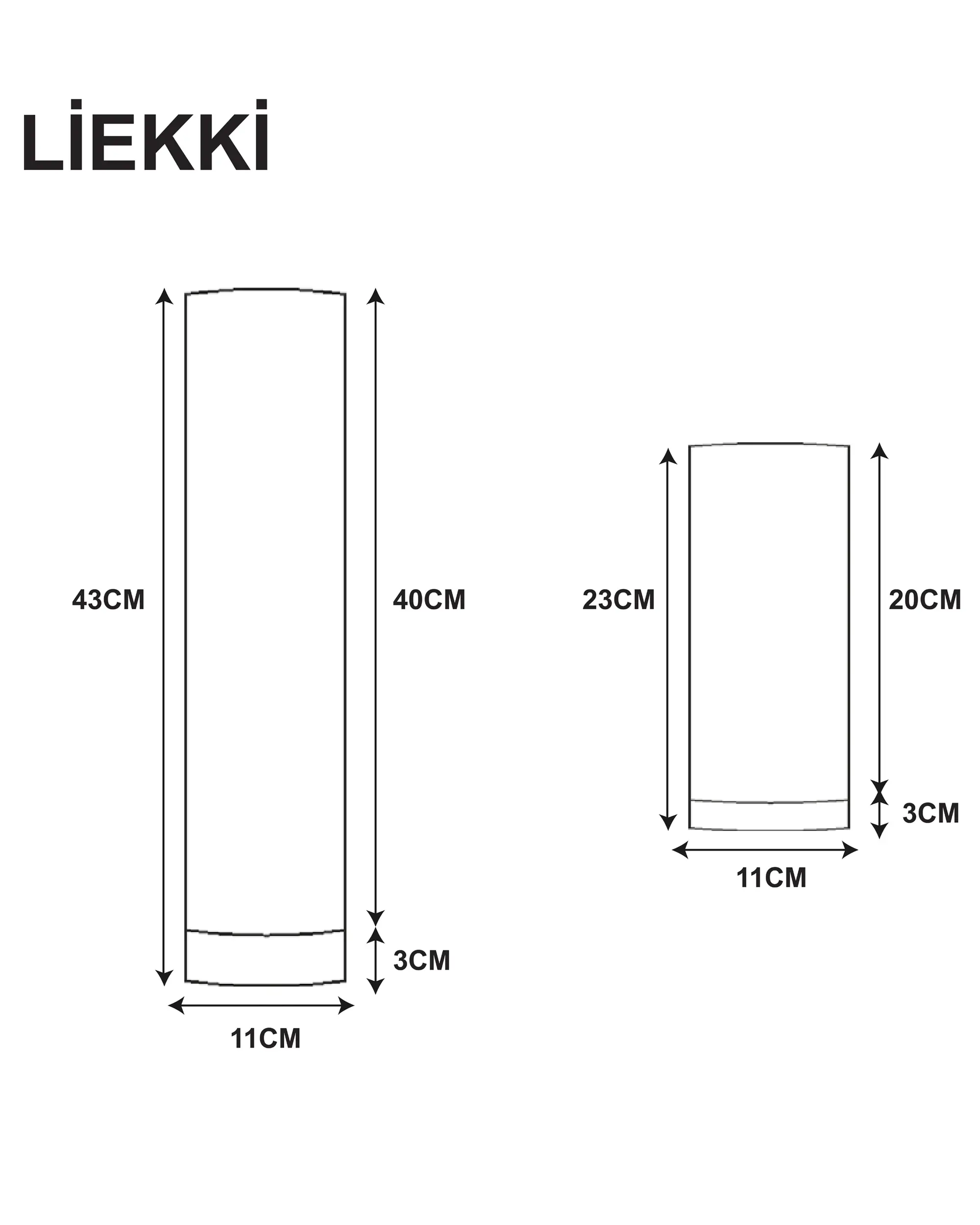 LIEKKI Laurel 40 cm ahşap masa lambası teknik ölçü çizimi