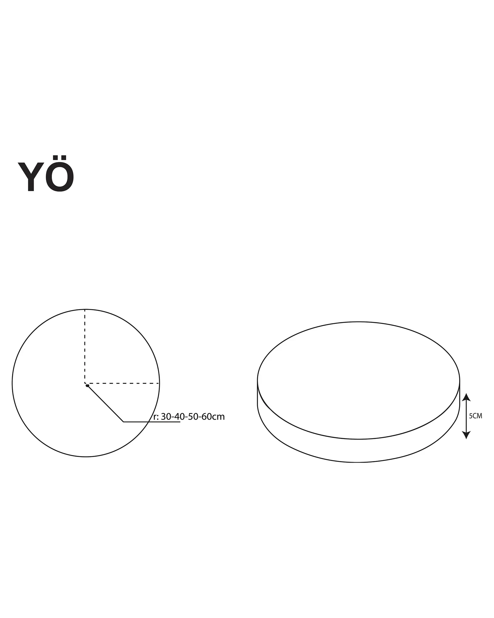 YO Laurel 30 cm ahşap duvar apliği teknik ölçü çizimi